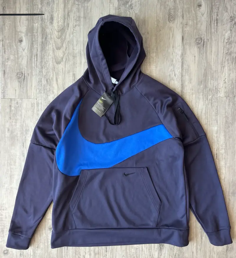 Polerón con capucha Nike azul y negro - 2