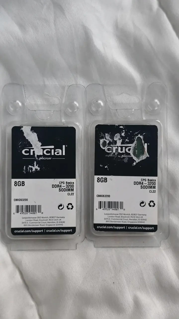 16GB 2x8 DDR4 3200 SODIMM Crucial - Par dual chann - 2