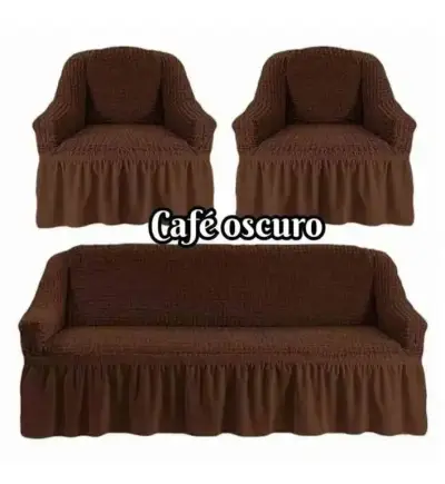 Funda elástica para sofá y sillones café oscuro - miniatura 1
