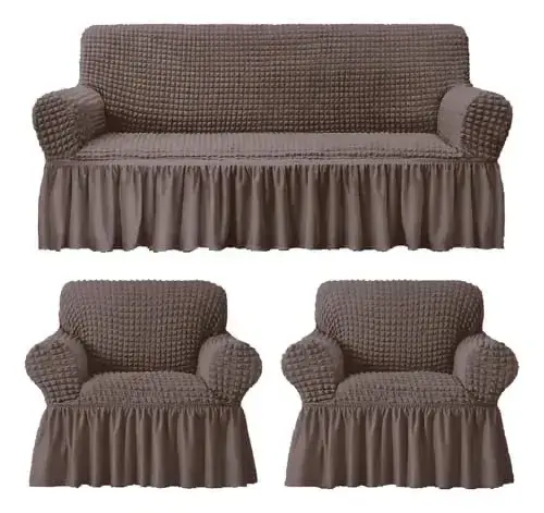 Funda elástica para sofá y sillones café oscuro - 2