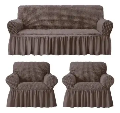 Funda elástica para sofá y sillones café oscuro - miniatura 2