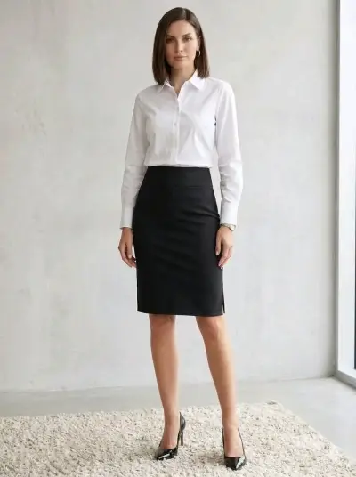 Falda lápiz negra elegante para mujer - miniatura 1