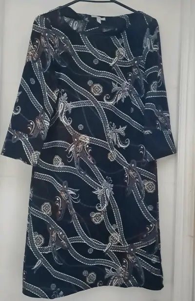 Vestido estampado negro H&M talla 36 - miniatura 2