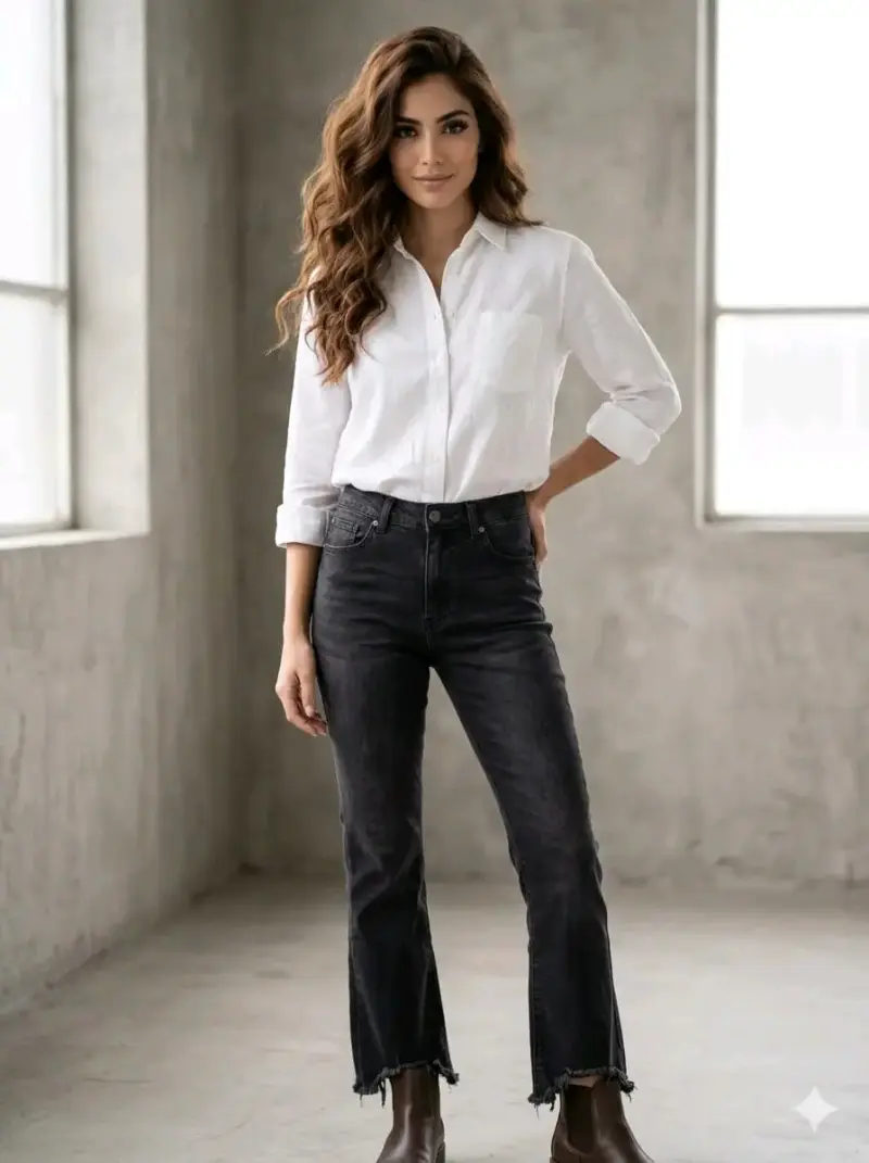 Jeans negros de mezclilla estilo casual - 2