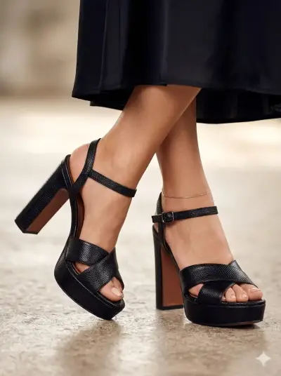 Sandalias de Tacón Alto Negras H&M - miniatura 1
