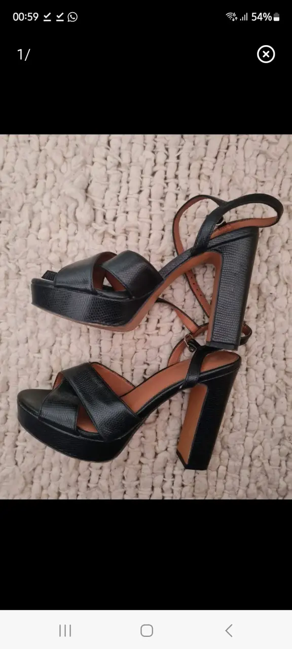 Sandalias de Tacón Alto Negras H&M - 3