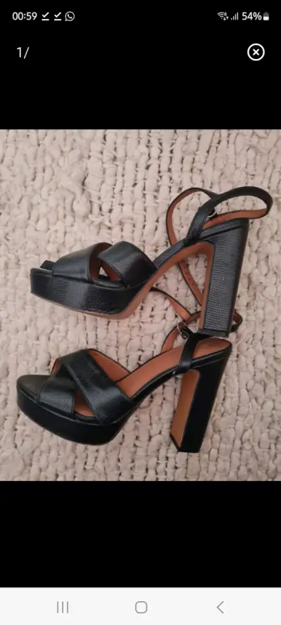 Sandalias de Tacón Alto Negras H&M - miniatura 3