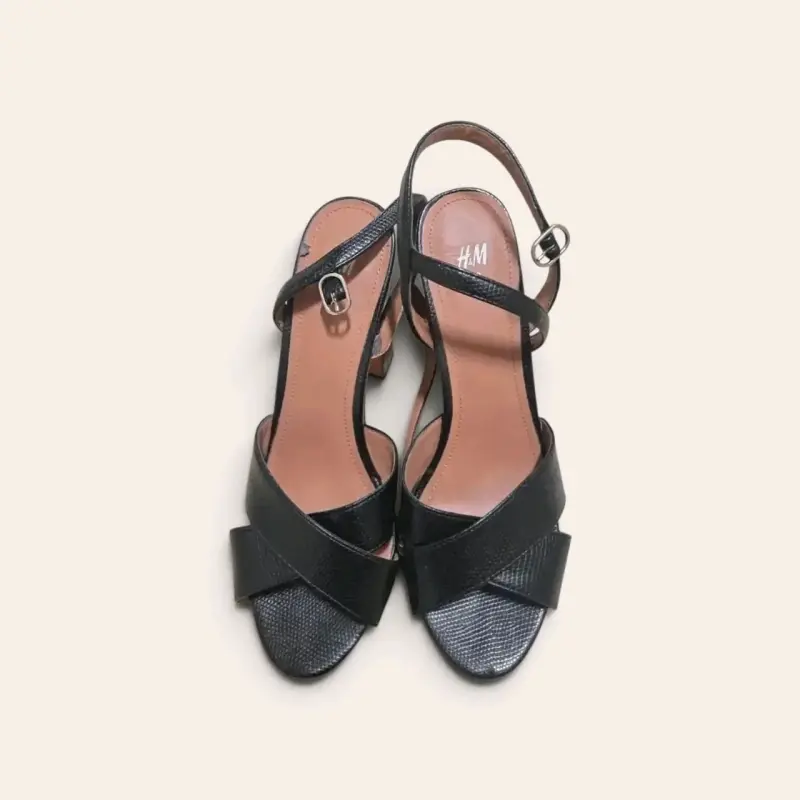 Sandalias de Tacón Alto Negras H&M - 4