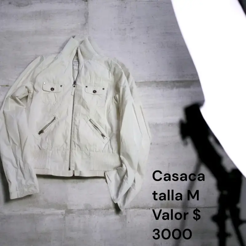 Chaqueta de cuero negra talla M - 5