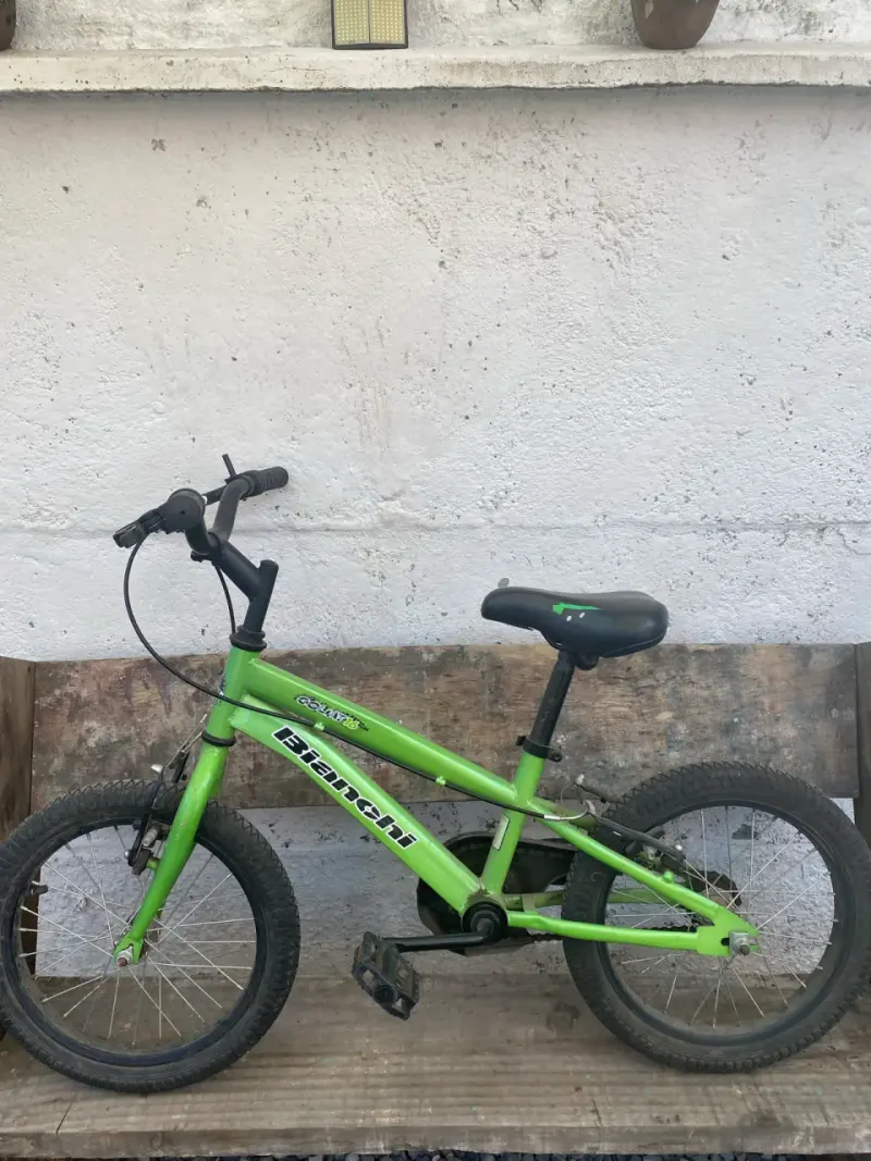 Bicicleta infantil verde Bianchi en buen estado