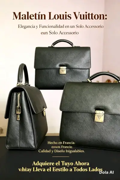 Maletín de cuero negro Louis Vuitton con cierre metálico - miniatura 1