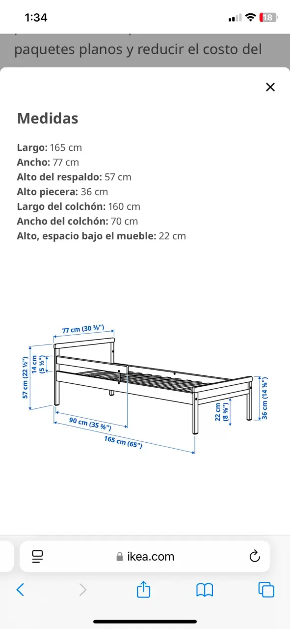 Cama infantil de madera con baranda - 4