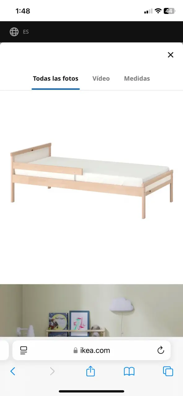 Cama infantil de madera con baranda - 5