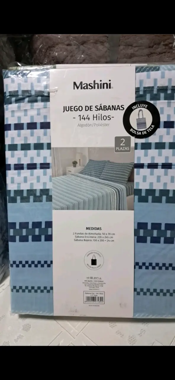 Juego de sábanas Mashini 144 hilos 2 plazas