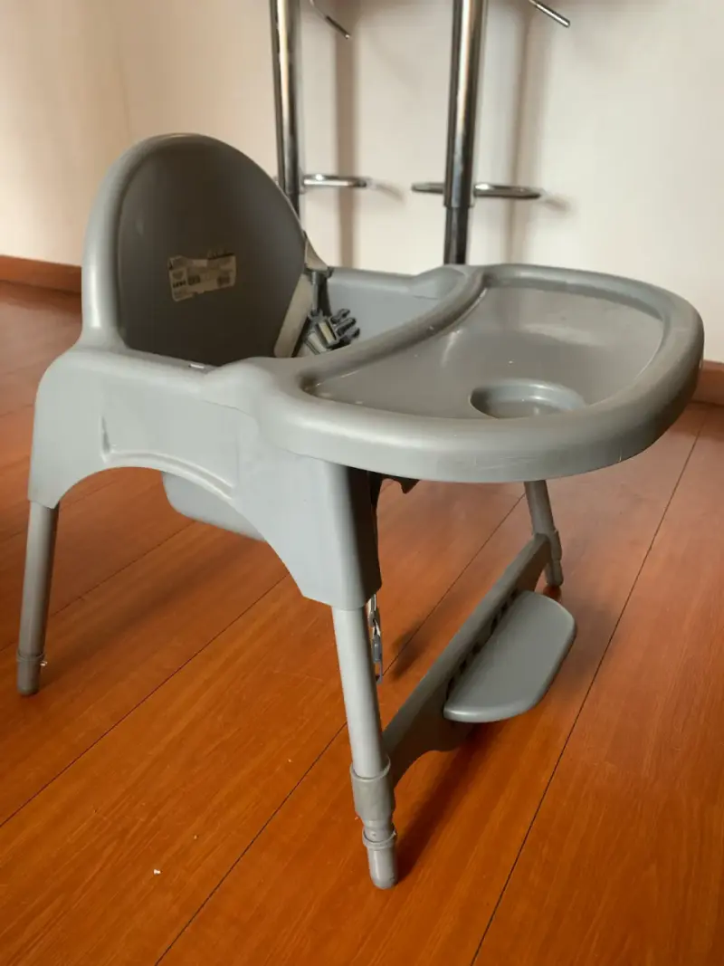 Silla de comer para bebé gris ajustable - 2