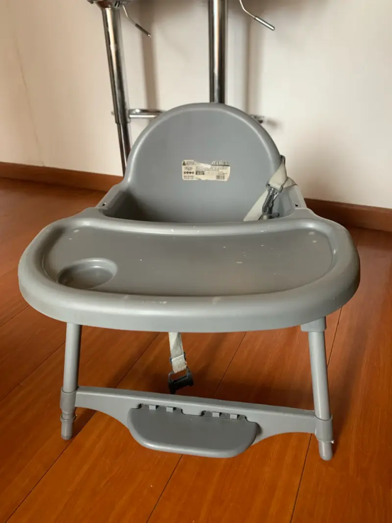Silla de comer para bebé gris ajustable - 5