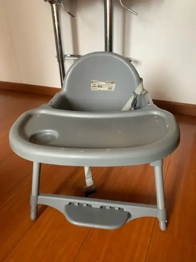 Silla de comer para bebé gris ajustable - miniatura 5