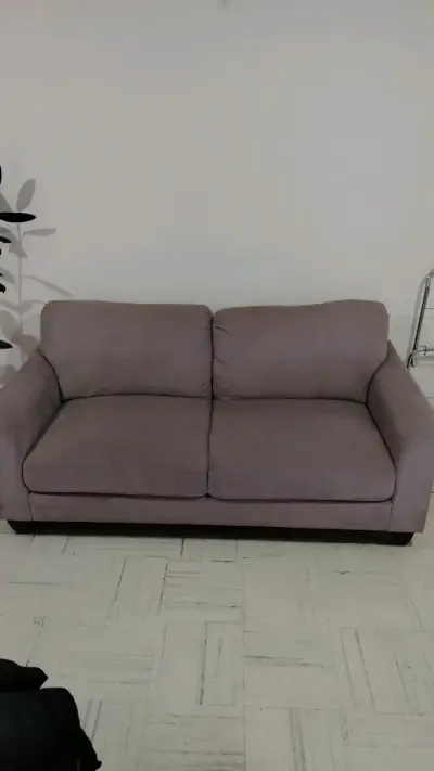 Sofá de dos plazas gris en buen estado - miniatura 1