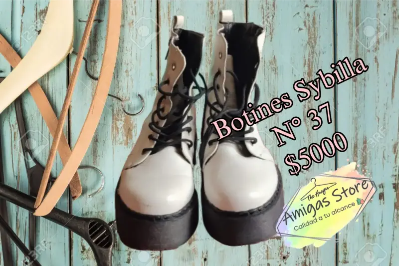 Botines Sybilla Talla 37 Blancos - 2