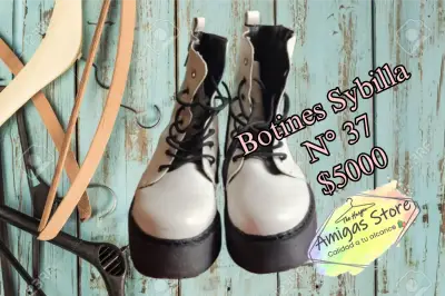 Botines Sybilla Talla 37 Blancos - miniatura 2