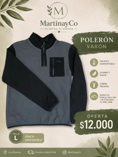 Polerón de Hombre Gris y Negro con Cierre Frontal - miniatura 2
