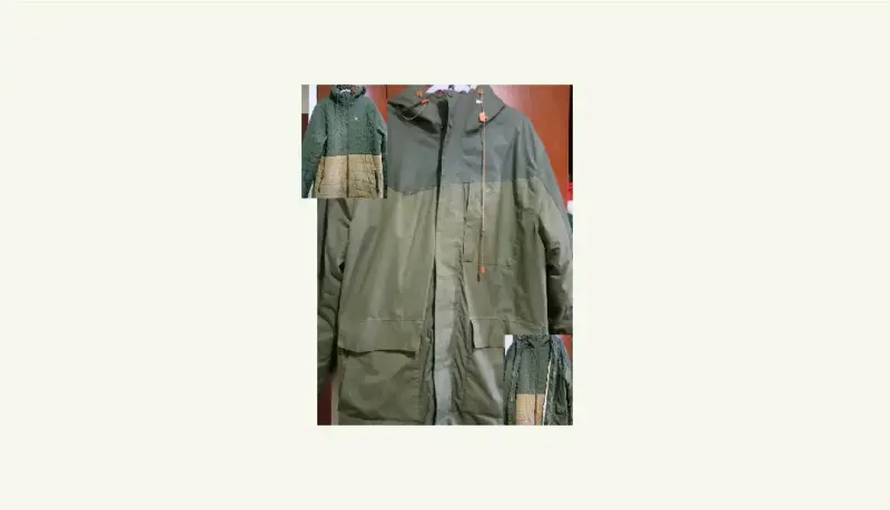 Parka impermeable verde con capucha