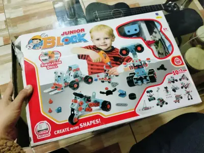 Set de construcción Junior Block con taladro simulado - miniatura 1