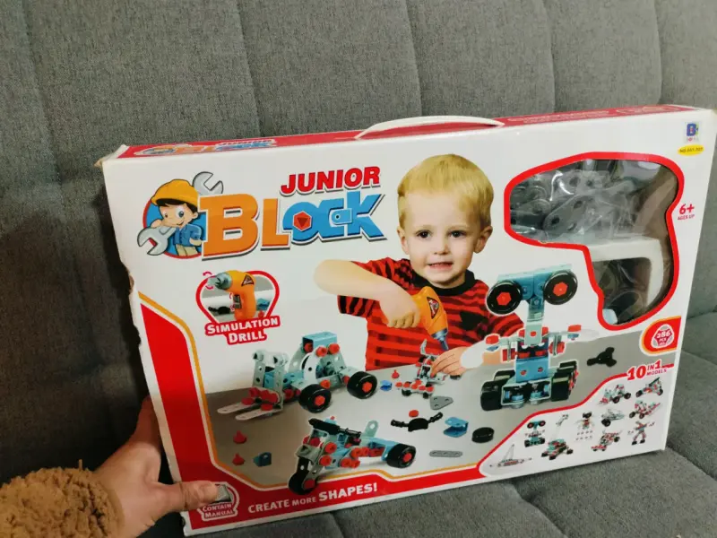 Set de construcción Junior Block con taladro simulado - 2
