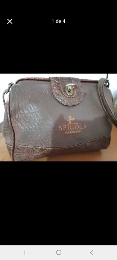 Bolso de cuero marrón Spigola Saxoline - miniatura 1