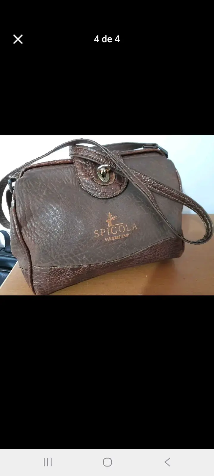 Bolso de cuero marrón Spigola Saxoline - 3