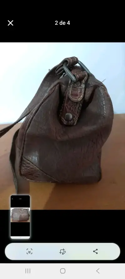 Bolso de cuero marrón Spigola Saxoline - miniatura 4