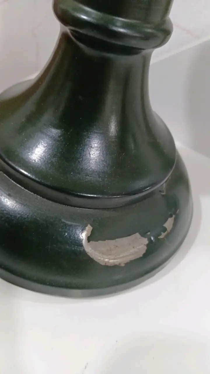 Par de candelabros de madera y metal - 2