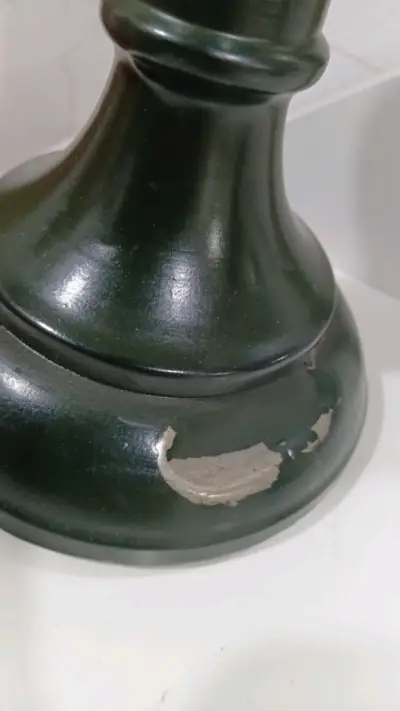 Par de candelabros de madera y metal - miniatura 2