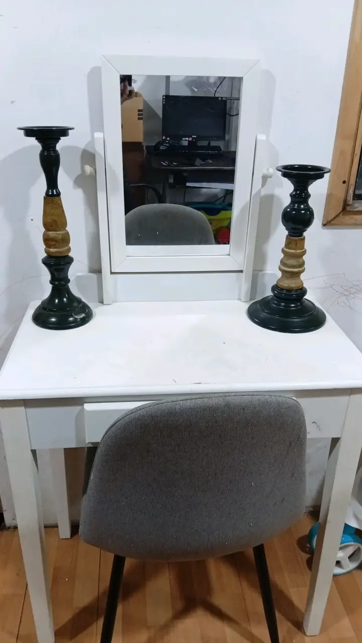 Par de candelabros de madera y metal - 3