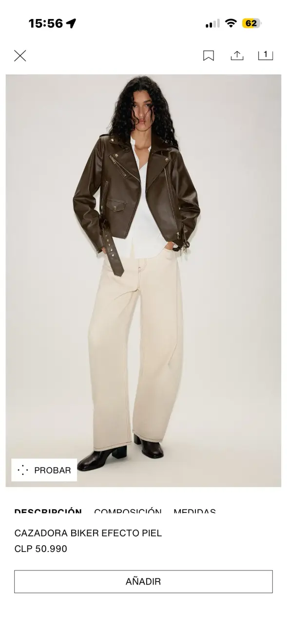 Chaqueta biker efecto cuero Zara marrón - 4