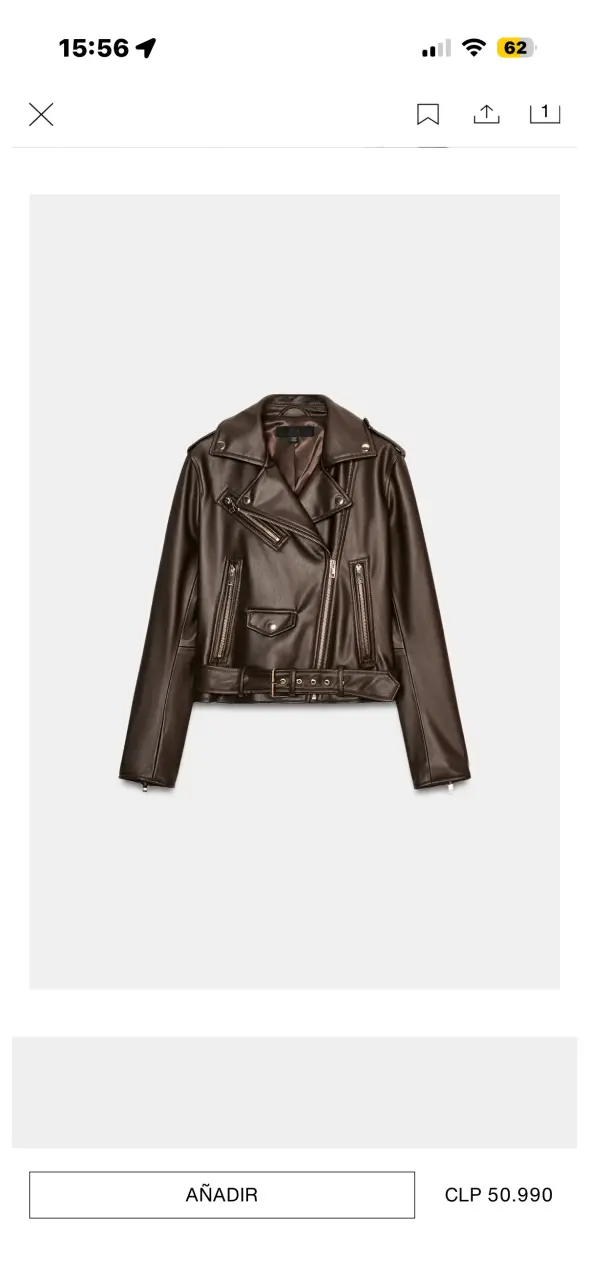 Chaqueta biker efecto cuero Zara marrón - 5