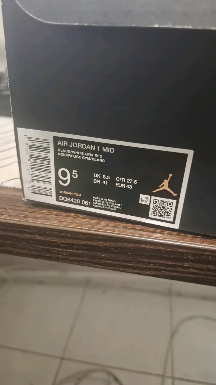 Zapatillas Air Jordan 1 Mid Black/White Gym Red - 4
