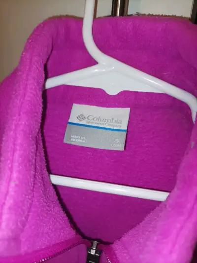 Chaqueta polar fucsia Columbia para niña - miniatura 1