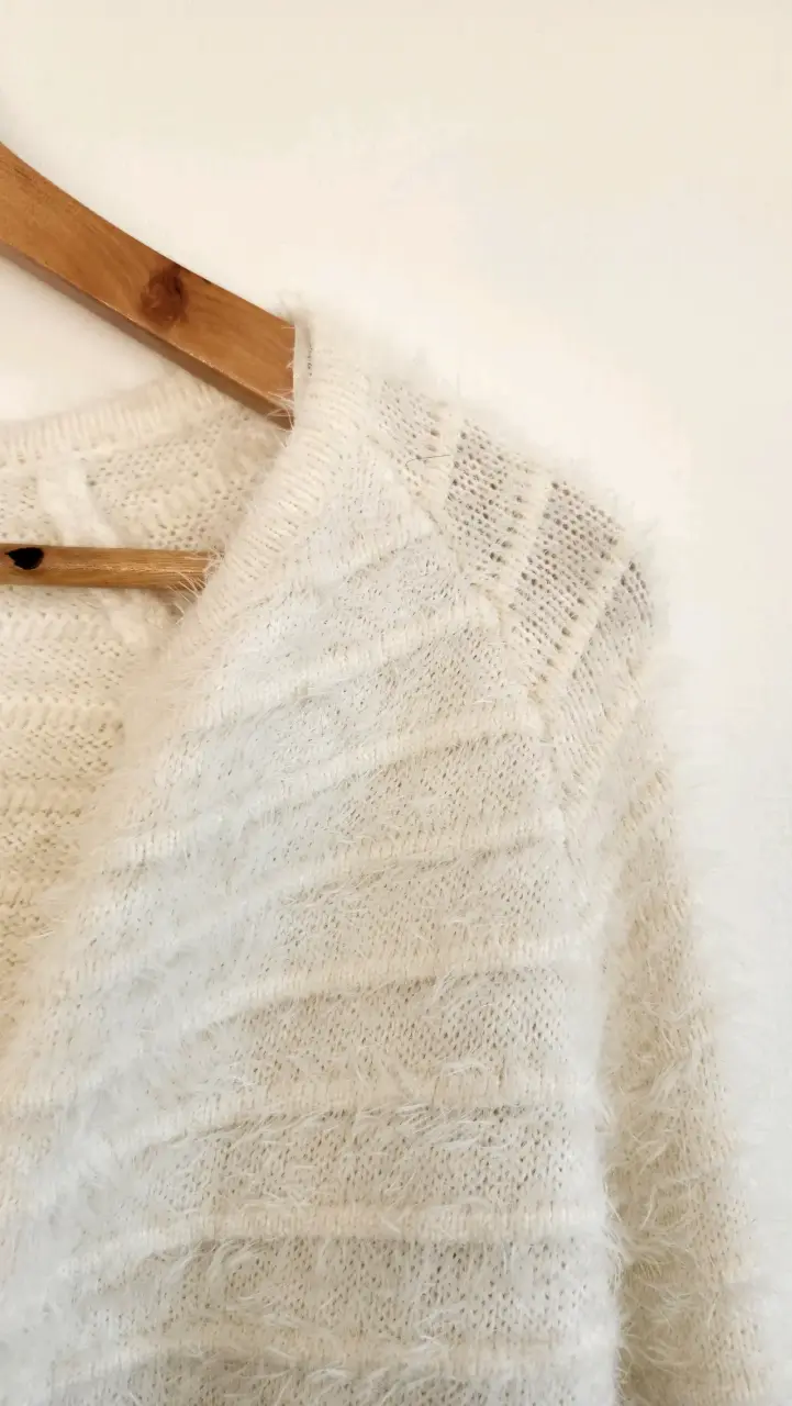 Cardigan largo blanco de mujer con bolsillos - 2