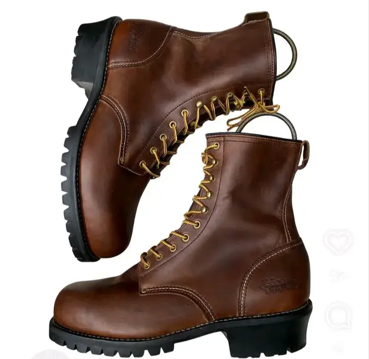 Botas de cuero marrón para hombre con suela antideslizante