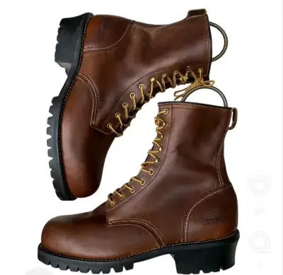 Botas de cuero marrón para hombre con suela antideslizante - miniatura 1