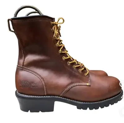 Botas de cuero marrón para hombre con suela antideslizante - miniatura 4