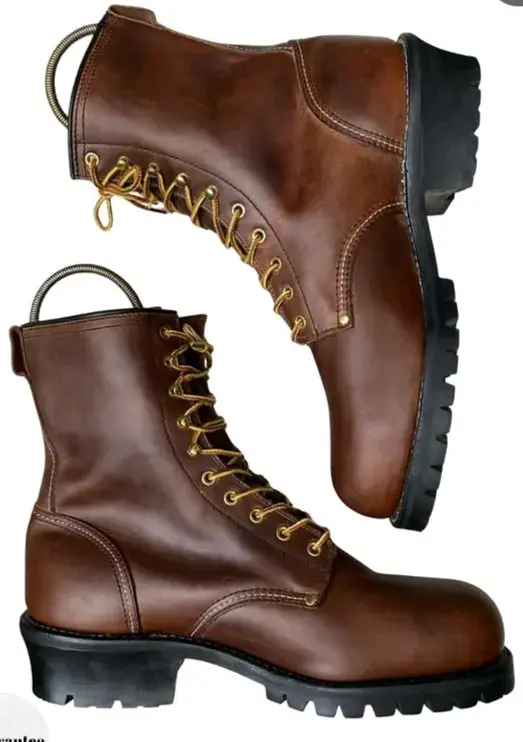 Botas de cuero marrón para hombre con suela antideslizante - 6