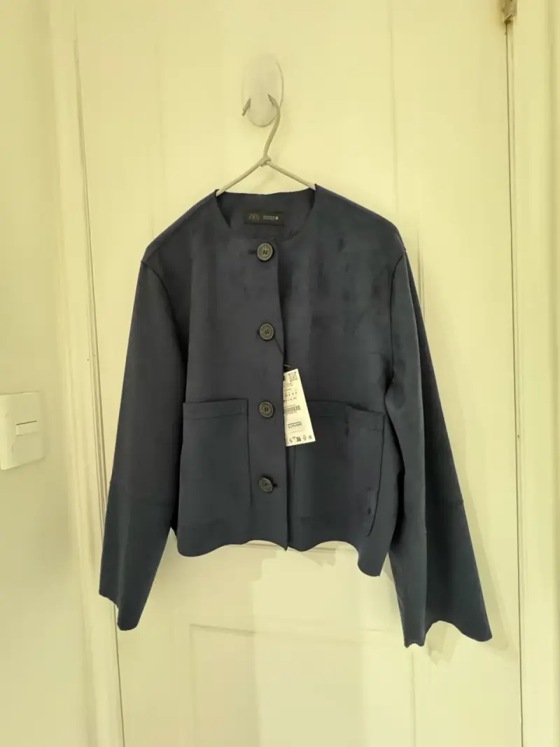 Cazadora azul Zara efecto antelina talla S - 2