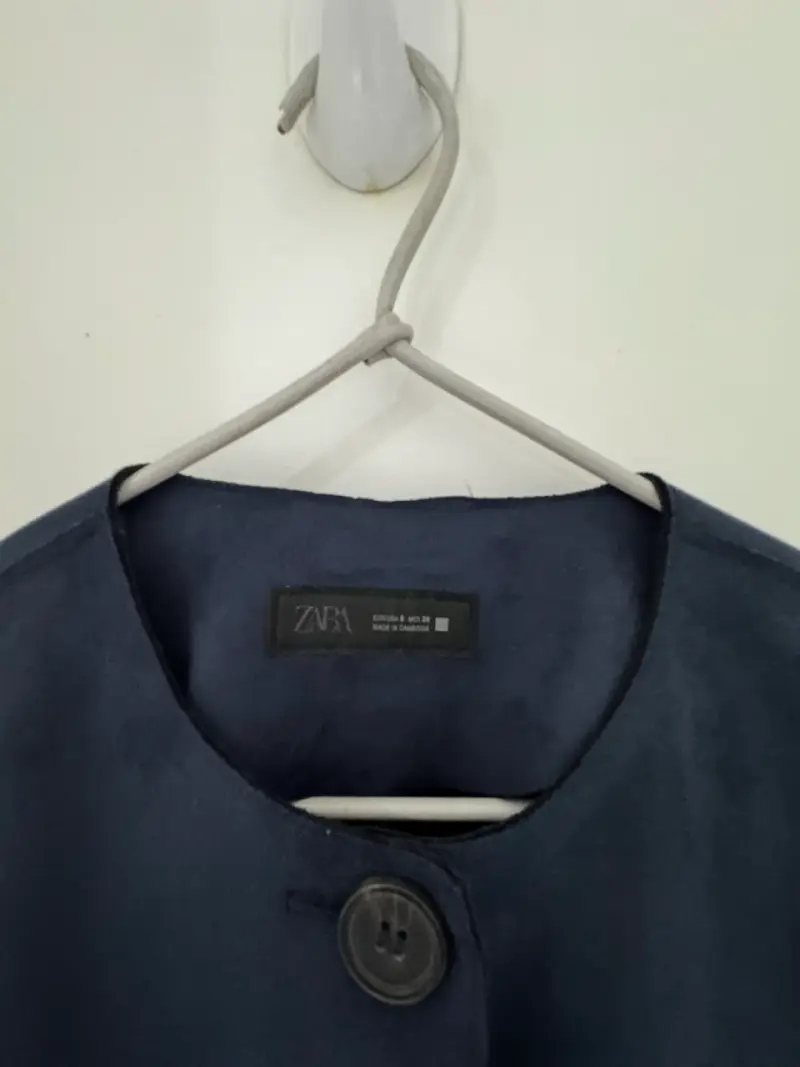 Cazadora azul Zara efecto antelina talla S - 3