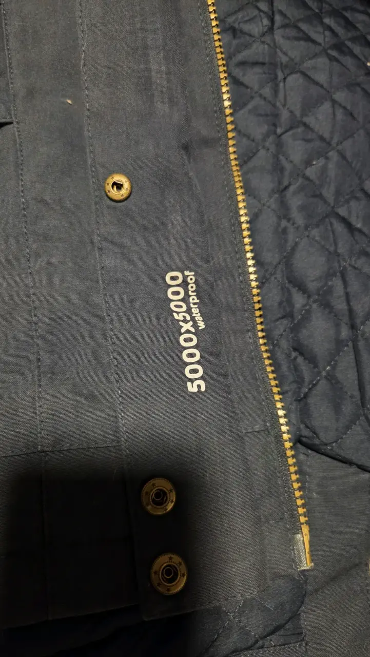 Parka azul impermeable con capucha - 2