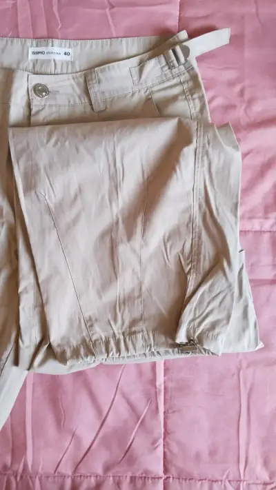 Pantalón cargo beige talla 40 con puño ajustable - miniatura 4