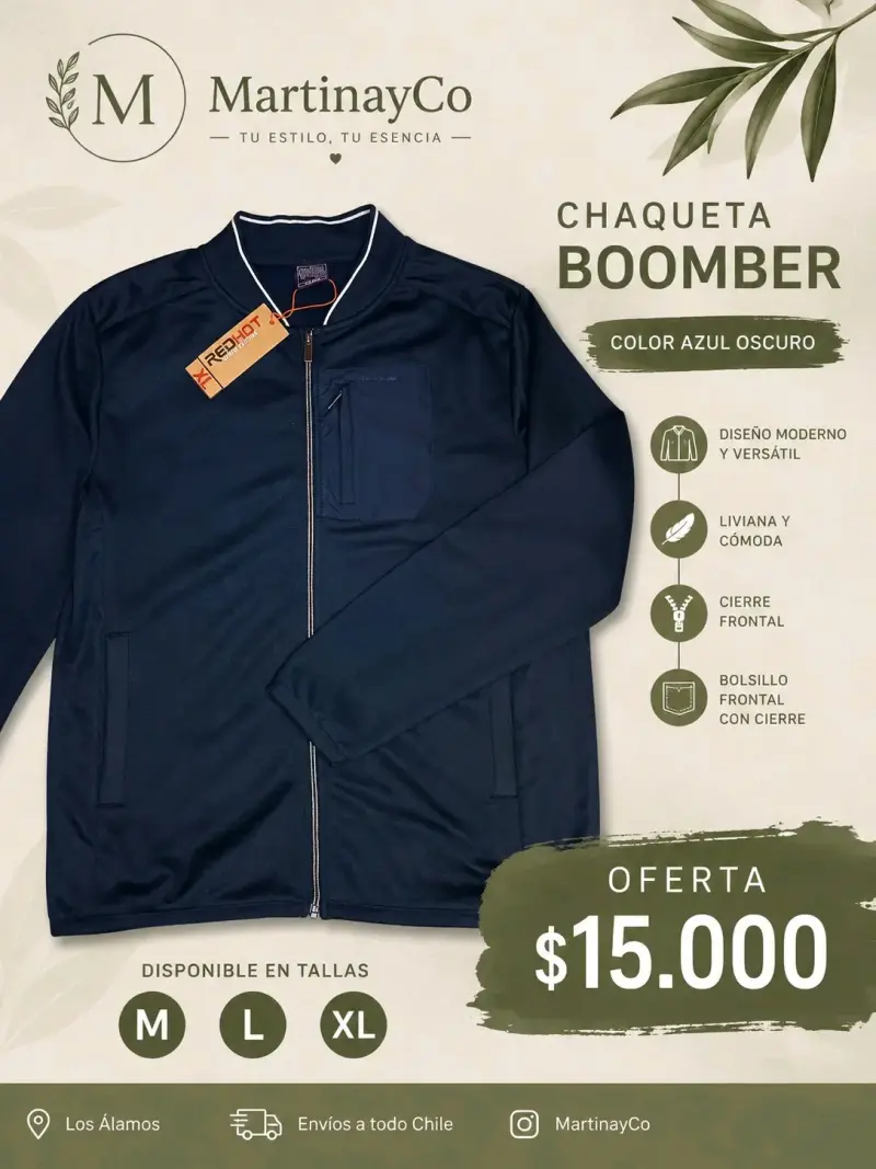 Chaqueta Boomber Azul Oscuro Red Hot - 2