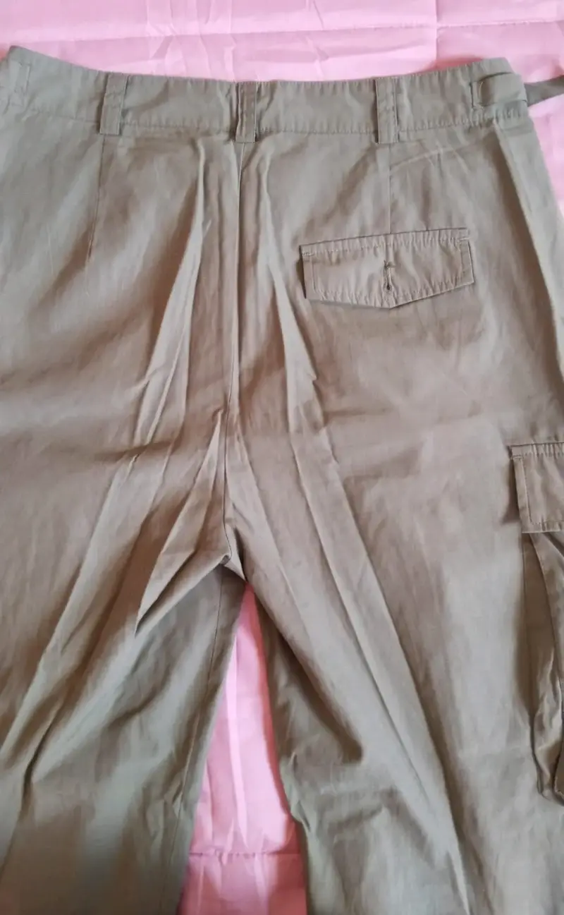 Pantalón cargo verde talla 40 con puño ajustable - 3