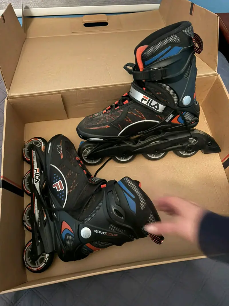 Patines en línea Fila Primo Comp negros y naranjas - 2